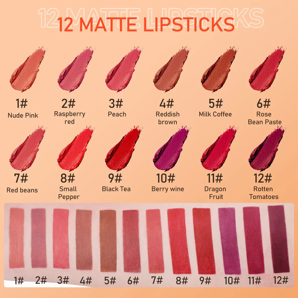 IMAGIC Lipstick Moisturizer Lips Smooth Lip Stick Long Lasting Charming Lip Lipstick Cosmetic Beauty Makeup 12 Colors Lootquake LLC