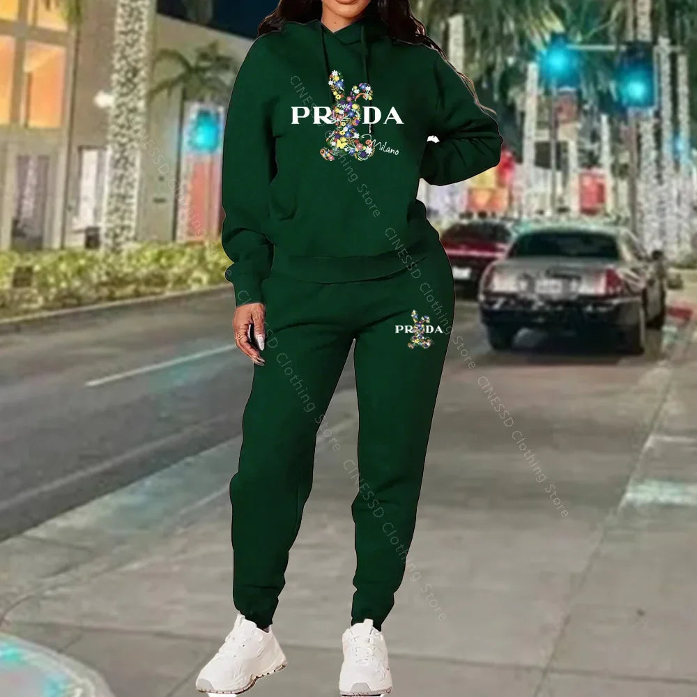 Women's Luxury Oversized Tracksuit 2-Piece Set THRIXINE
