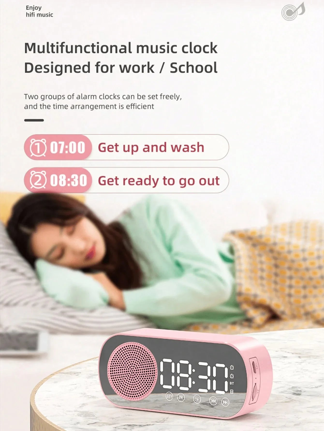 Wireless Bluetooth Speaker, Multi-functional Loud Subwoofer Clock, Mini AI Smart Alarm Clock Speaker Lootquake LLC