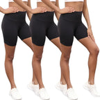 3 Pack Women's High Waisted Biker Shorts Super Soft Tummy Control No See Through Workout Yoga Running Push Up Gym Fitness Shorts
