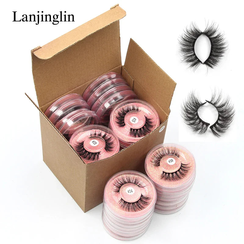 4/100 Pairs Wholesale Fake Lashes 3D Mink Eyelashes Fluffy Dramatic Lashes Cruelty Free False Eye lashes Makeup Tools maquillaje Lootquake LLC