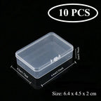 Mini Plastic Rectangular Storage Box Translucent Packing Box Dustproof Durable Strong Jewelry Case Container Home Storage