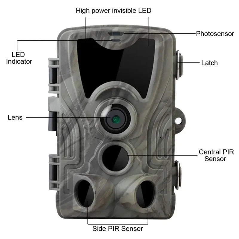 Outdoor Hunting Camera With 5000Mah Lithium Battery 16MP 1080P Trail Camera IP65 Photo Traps 0.3s 940nm Wild Camo Camera Lootquake LLC