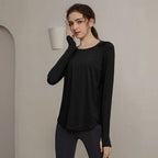 Long Sleeve Yogawear Blouse Workout Gym Clothing THRIXINE