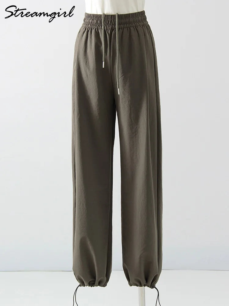 ChicEase High Waist Wide Leg Joggers THRIXINE