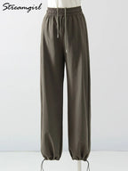 ChicEase High Waist Wide Leg Joggers THRIXINE