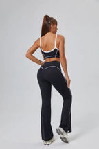 FlareLift Yoga Set: High-Waist Pants & Backless Bra THRIXINE