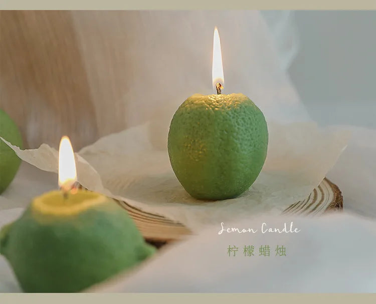 INS Decorative Fragrance Gift Lemon Candle DIY Fragrance Birthday Gift with Hand Gift Imitation Fruit Candle Scented Candles Lootquake LLC
