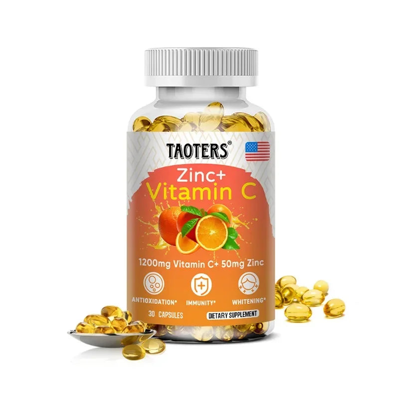 Taoters Vitamin C + Zinc Supplement - High Absorption - Immune System, Skin Health Vitamins - Antioxidant Supplement Lootquake LLC