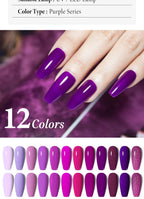 Rainbow Ghini UV LED Glitter Purple Gel Nail Polish 15ml Manicure Art Accessories Nail Glue Supplies for Professionals Varnishes Lootquake LLC