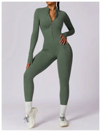 Yoga Jumpsuit Long Sleeved Zipper Rompers THRIXINE
