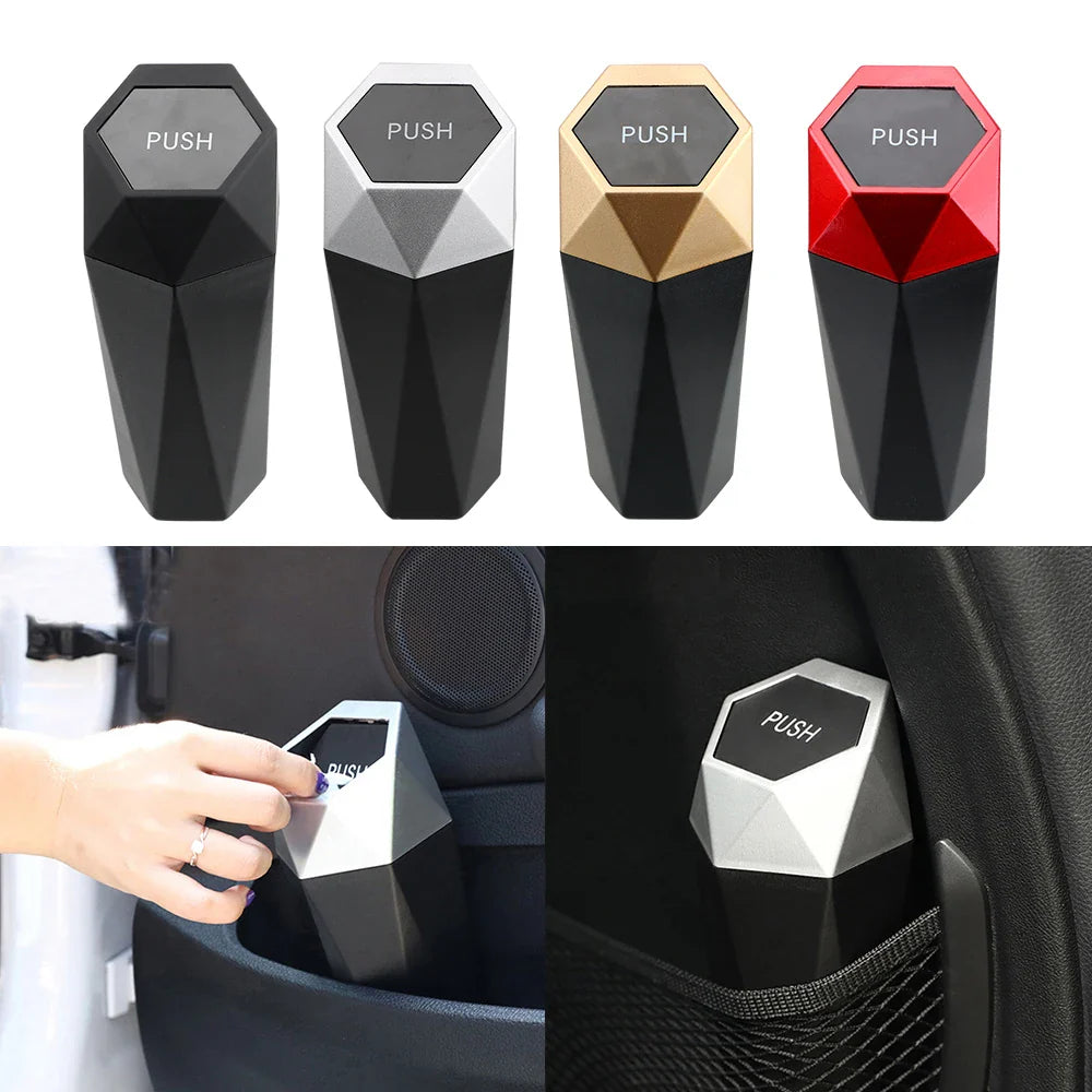 Portable Car Dustbin with Lid Car Trash Can for Automotive Car Home Bedroom Office Leak-proof Auto Trash Bin Mini Garbage Bin Lootquake LLC
