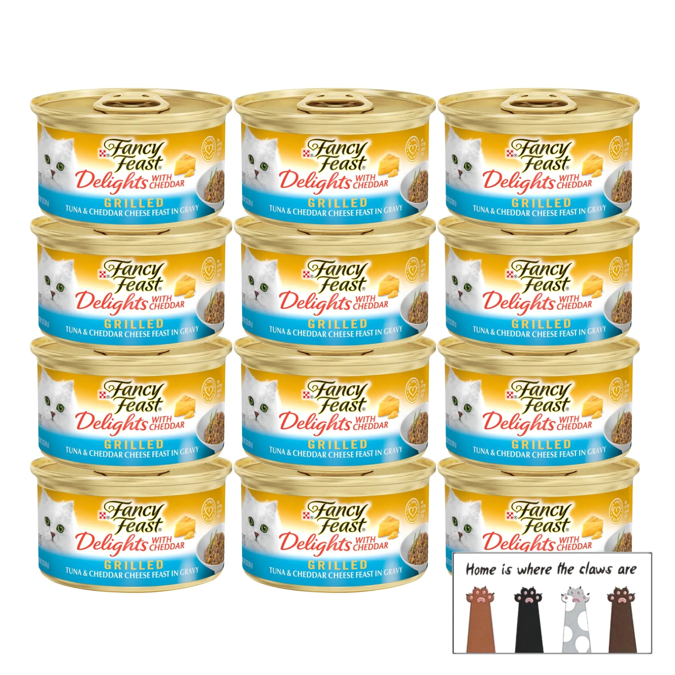 Gourmet Wet Cat Food Grilled Cheddar Delights 12 cans + TDP Sticker (Tuna & Cheddar) Lootquake LLC