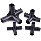 8/12/16/19mm Black PVC Pipe Fittings 4-way Connector Tent Wardrobe Fixed Fittings Plants Support Joint, DIY Shelf Tube Fittings