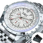 Jaragar Automatic Watch for Men Military Multifunction 3 Sub-Dials Sports Mechanical Watches Top Brand Luxury Leather Steel Band Lootquake LLC