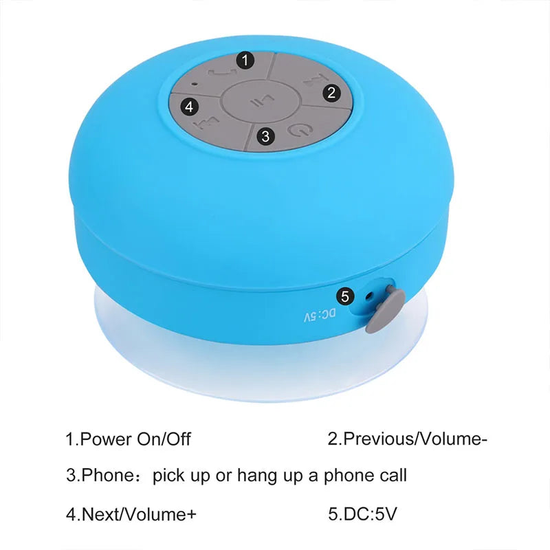 Wireless Bluetooth Speaker Audio Waterproof Easy-Access Control Buttons Music Player for Office Car Home Shower Lootquake LLC