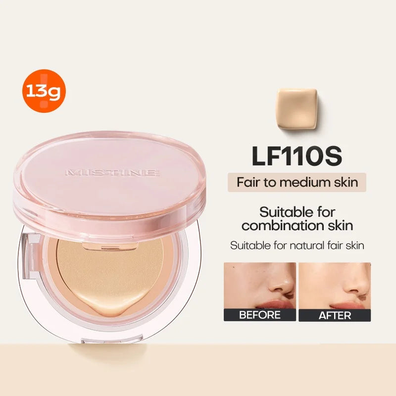 Mistine Foundtion Air Cushion with Natural Dewy Finish Makeup Moisturize Nourish Powdered Cream for Combination Skin 13g 1pc Lootquake LLC