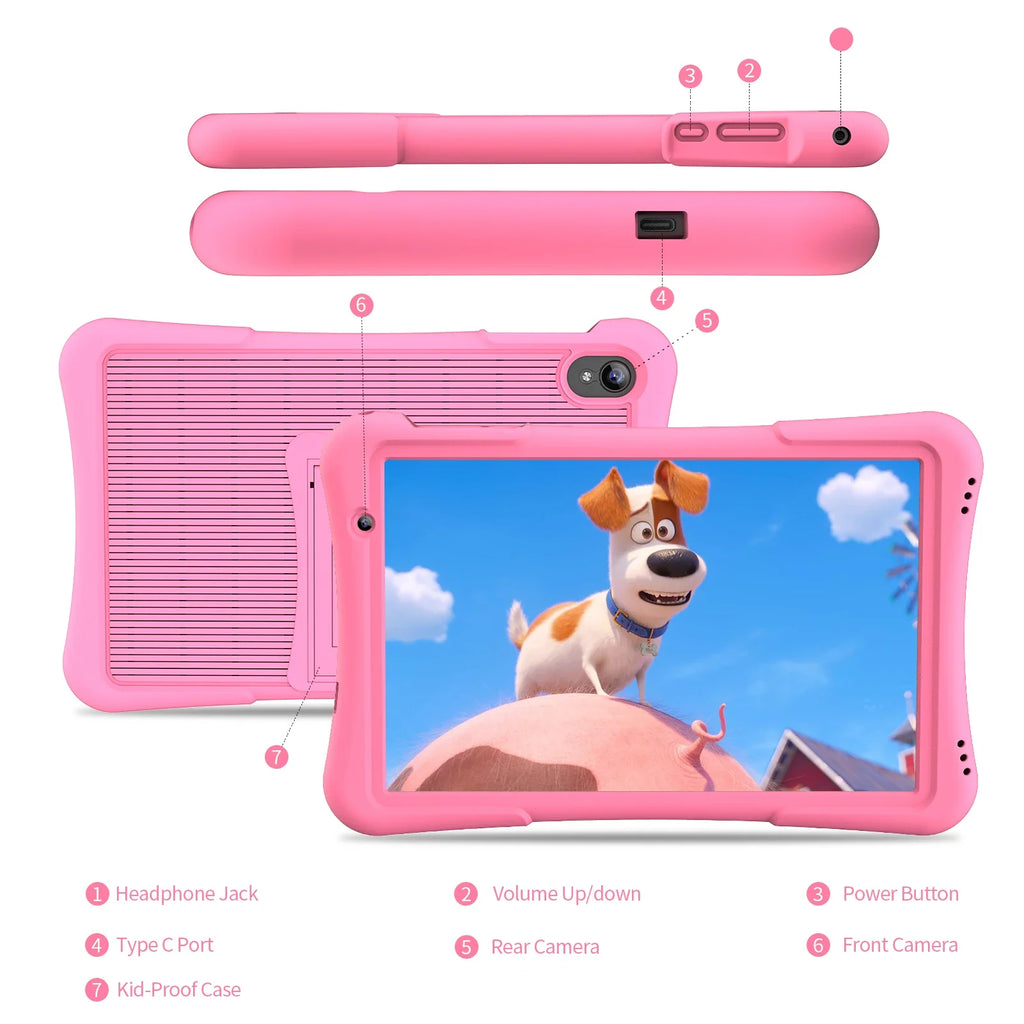PRITOM 10 inch Kids Tablet Android 12 Tabletas 32GB, Quad-Core, 6000mAh, Large HD IPS Display, WiFi 6, Dual Camera, Bluetooth, Lootquake LLC