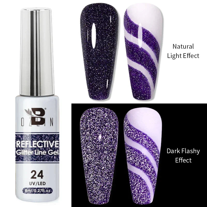 5ML Gold Silver Metallic Liner Paint Gel Polish Chrome Mirror Metal Effect Super Bright French UV LED Semi Permanent Nail Gel Lootquake LLC