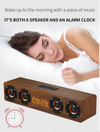 Wooden Bluetooth Speaker Portable Wireless Subwoofer Clock Soundbox Home Computer Echo Wall Soundbar HiFi Stereo TF AUX U Disk Lootquake LLC