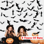 Halloween Decoration 3D Black PVC Bat Halloween Party DIY Decor Wall Sticker Bar Room Halloween Party Scary Decos Props Lootquake LLC