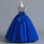 New Christmas Party Princess long dress children's dress children's gauze lace birthday party dinner ball big butterfly dress