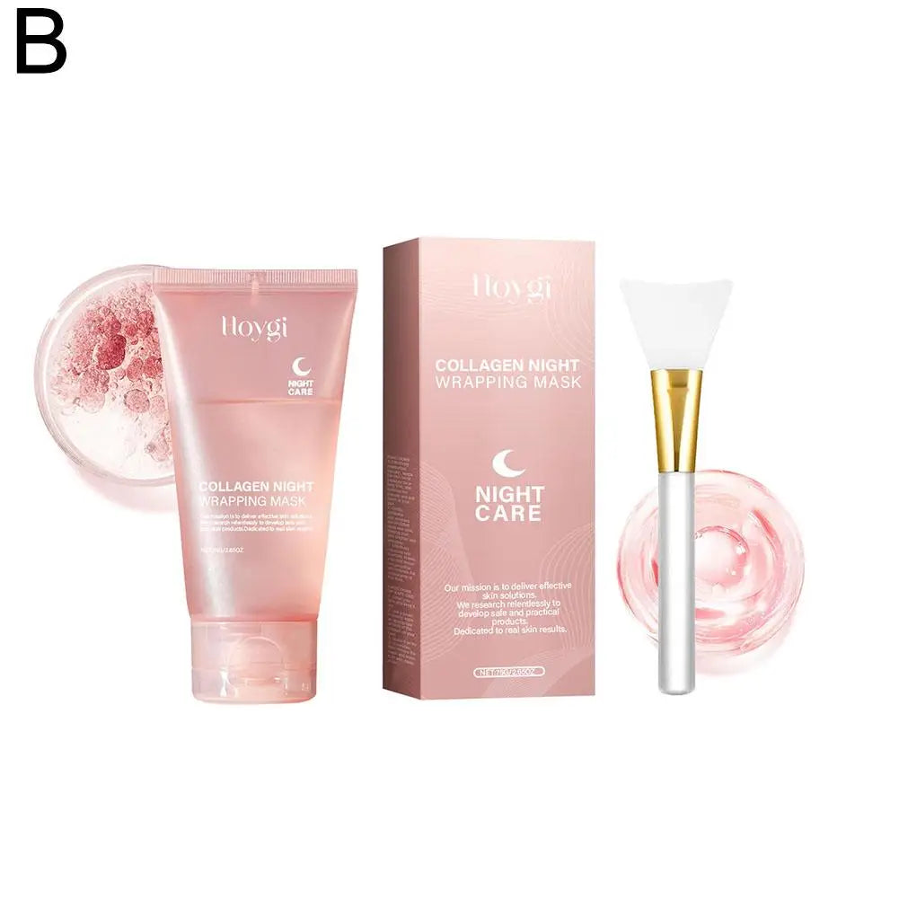 Collagen Overnight Wrapping Peel Off Facial Mask, Korean Collagen Night Wrapping Mask Deeply Hydrates Night Care Mask Cream 75ml Lootquake LLC