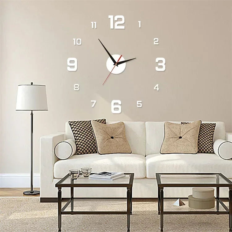New 3D Acrylic Mirror Wall Clock Sticker for 40CM Fashion DIY Quartz Clocks Watch Home Decoration Living Room Stickers Lootquake LLC