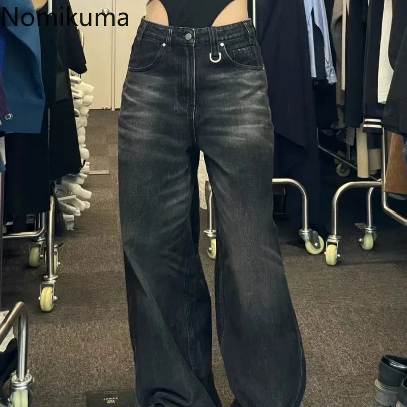 Pantalon Femme Autumn Winter Wide Leg Pants High Waisted Loose Jeans Woman Vintage Street Fashion Harajuku Y2K Pant Trousers Lootquake LLC