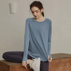 Long Sleeve Yogawear Blouse Workout Gym Clothing THRIXINE