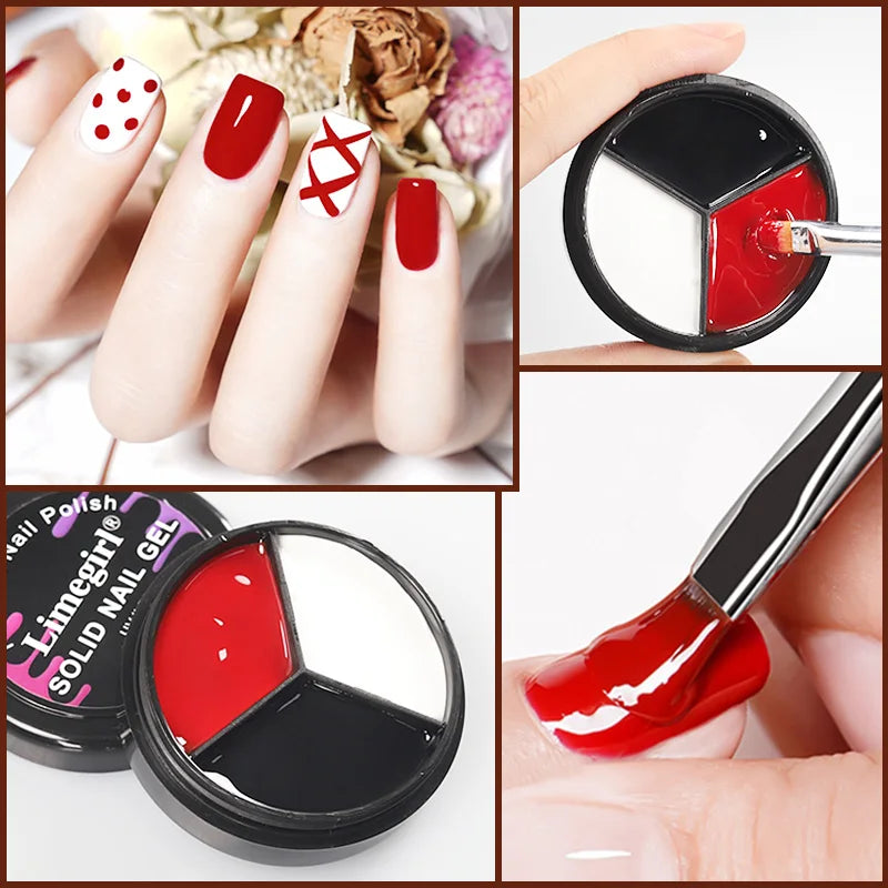 LIMEGIRL Solid Nail Art Gel Polish 15g 3 Colors Cream Soft Gel Polish for Nail Art Beginner DIY Design  Home/Salon Manicure Gift Lootquake LLC