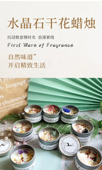 Aromatherapy Candles Crystal Stones Dried Flowers Household Candles Iron Cans Indoor Fragrance Candles Wedding Gifts Lootquake LLC