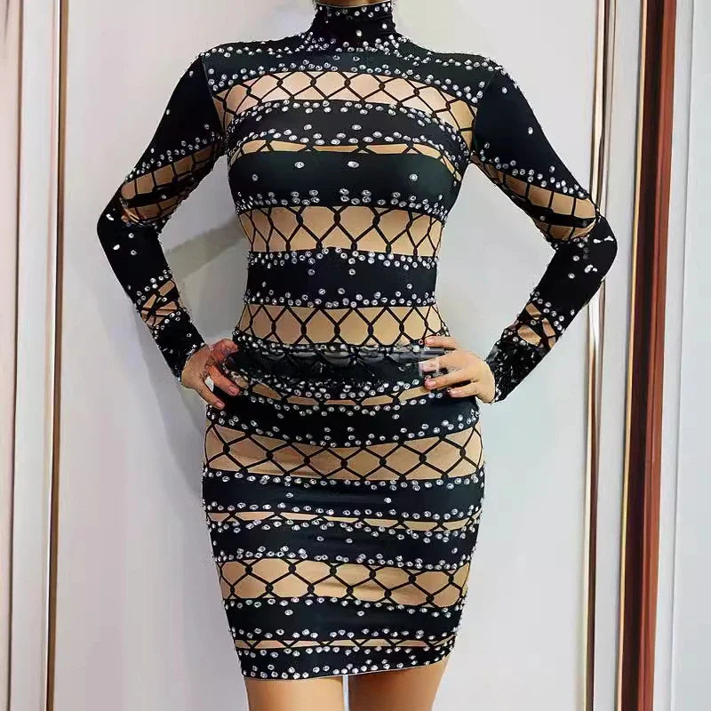Striped Diamond Business Dress Vintage Classic Designer Clothing Stunning Party Streetwear  Sexy Beach Dress Women Clothing Lootquake LLC