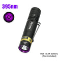 365nm/395nm Uv flashlight Invisible Blacklight Ultraviolet Torch PenLight Money Pet Stains Money Marker Checker Use AA battery Lootquake LLC