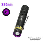 365nm/395nm Uv flashlight Invisible Blacklight Ultraviolet Torch PenLight Money Pet Stains Money Marker Checker Use AA battery Lootquake LLC