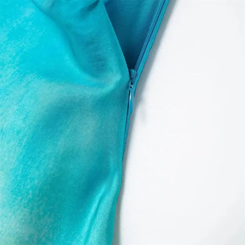 Gradient Long Dress Women Elegant One Shoulder Sleeveless Party Dress Female 2024 Summer Backless Tie-dye Lady Mermaid Robe