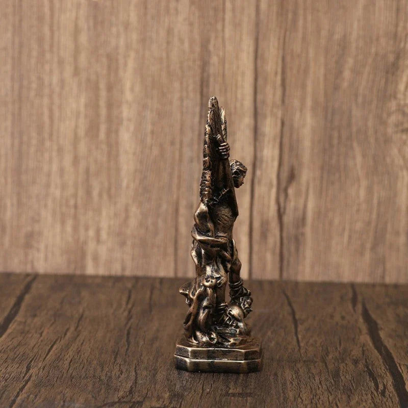 Archangel Miguel Religious Statue, 5.12Inch Miguel Battle Sculpture Religious Collectible for Home Decors