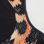 Tossy Python Printed Hollow Out Maxi Dress Female Slim Sexy Side Split Sleeveless Contrast Summer Party Dress Women's Long Dress