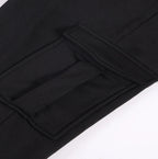Mens Sweatpants Straight Fit Drawstring Multi-pocket Pants THRIXINE