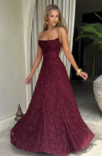 Mozision Spaghetti Strap Backless Sexy Maxi Dress Women Gown Fashion Off-shoulder Sleeveless Lace-up Evening Club Party Dress