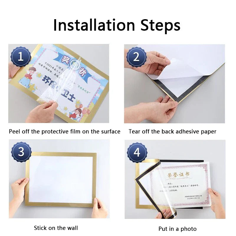 A4/A5/A6 Black Magnetic Photo Frame Publicity Column Advertising Column Self Adhesive Soft Poster Frame Certificate Folder Lootquake LLC
