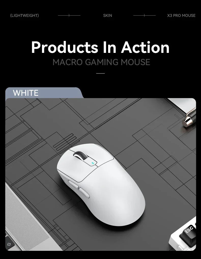 Attack Shark X3Pro Wireless  Gaming Mouse PixArt PAW3395 26000dpi Bluetooth Optical Mouse Tri-Mode Connection Macro Gaming Mouse Lootquake LLC