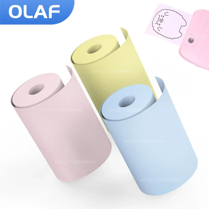 Self-adhesive Paper Sticker Colored Thermal Paper Roll for Mini Printer Kids Instant Print Camera HD Printing Paper Lootquake LLC