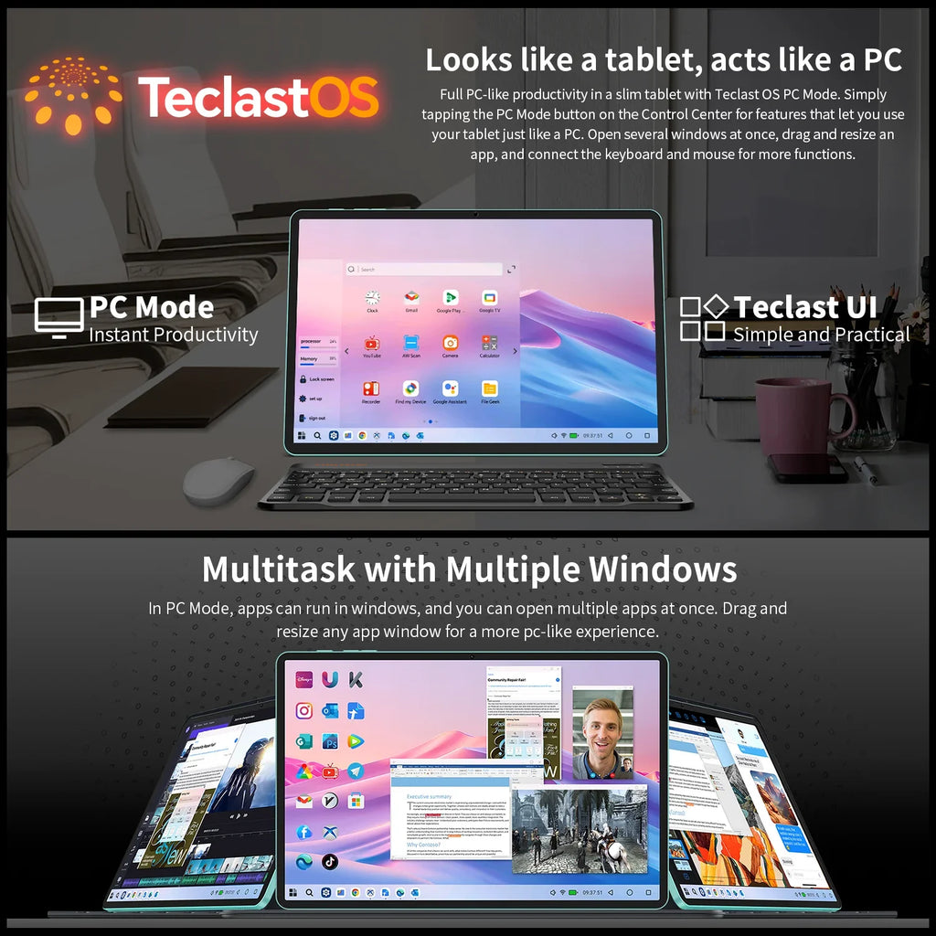 【New】 Android 15 Teclast P50Ai Tablet 11 Inches 90Hz (6Gb+10Gb)Max.16Gbgb Ram 128Gb Lpddr5 1280X800 Allwinner A733-Ai Octa-Core 7000Mah Battery Wifi-6 Bt 5.4 Ai Tablets Pc Lootquake LLC