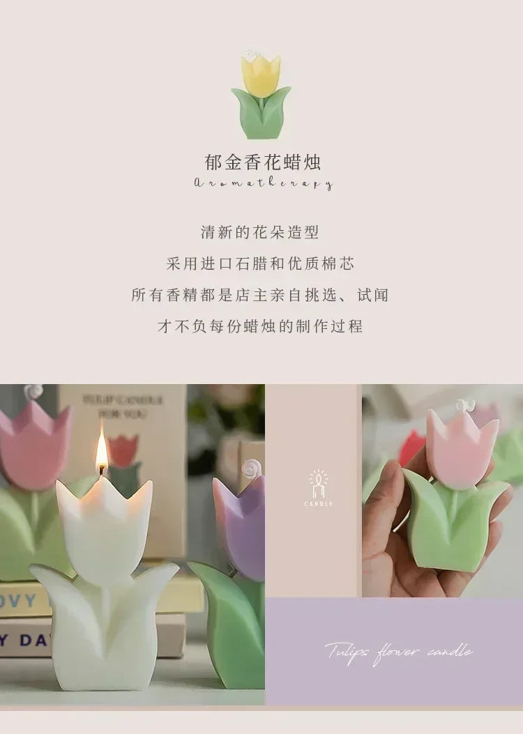 Exquisite Tulip-Fragrance Candles: Ideal Wedding Keepsakes, Luxurious Home Ambiance & Heartfelt Birthday Presents for Women