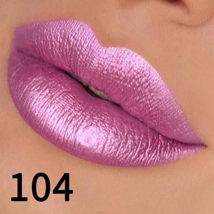 19 colors glitter lipstick hydrating red pink sparkling shine lip color highly pigmented lip tints metallic finish lip makeup Lootquake LLC