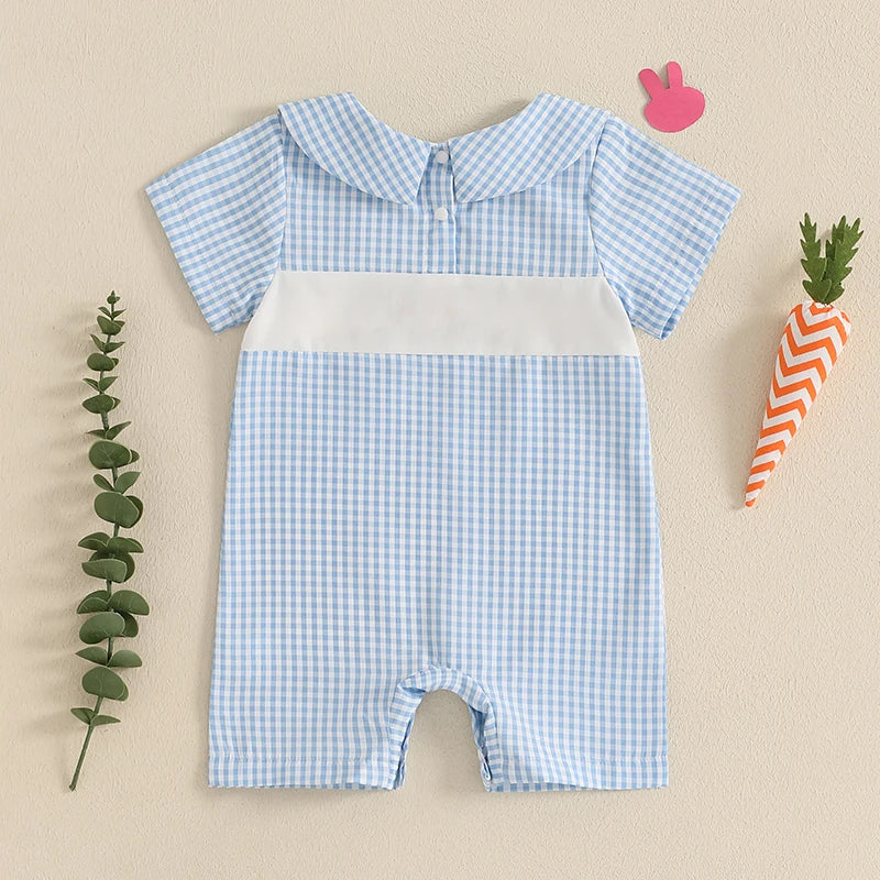 Infant Easter Bunny Romper Sleeveless Round Neck Train Embroidery Jumpsuit Baby Boy Newborn Playsuit Outfit Costume Lootquake LLC