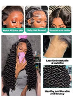 13x6 HD 38 42 Inch 200% Loose Deep Wave Curly Lace Front  Human Hair Wigs 13x4 Lace Frontal Raw Brazilian Remy Hair Wig