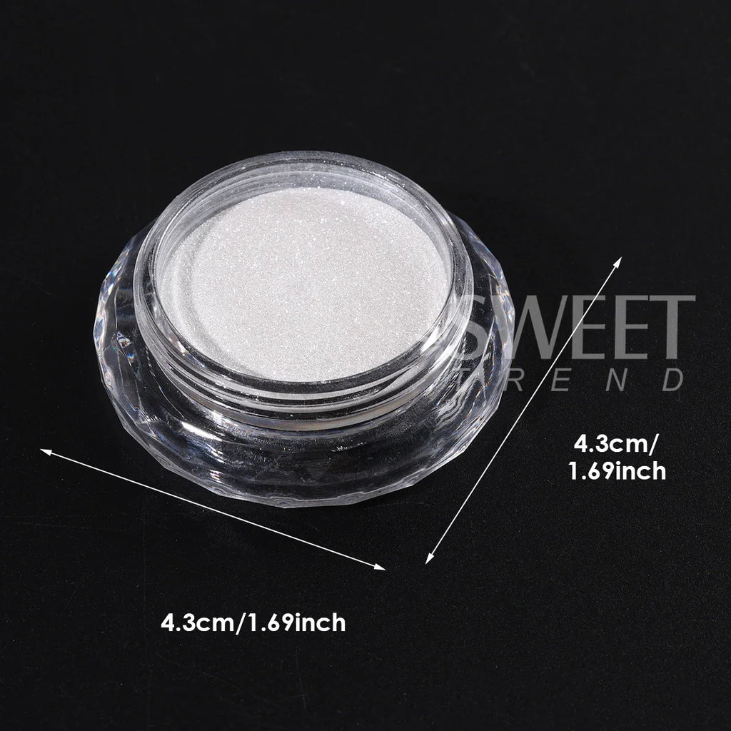 Water Glossy White Nail Chrome Powder Elegant Moonlight Fine Rubbing Dust DIY Charm Gentle Style Wedding Decor Manicure Pigment