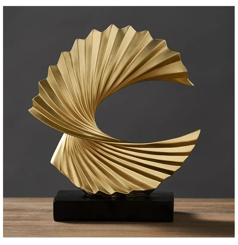 Modern Decor Abstract Sculpture Resin Sculptur Art Golden Statue Living Room Home Decoration Office Desk Decoration Accessories Lootquake LLC